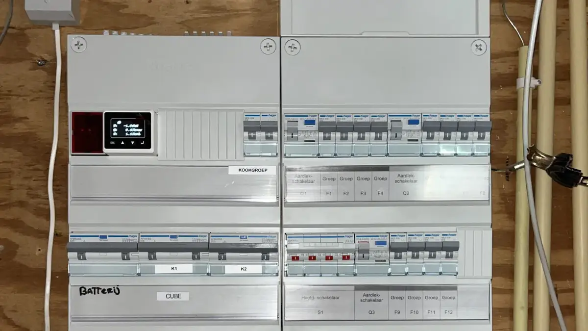 Groepenkast met een aparte groep voor de thuisbatterij